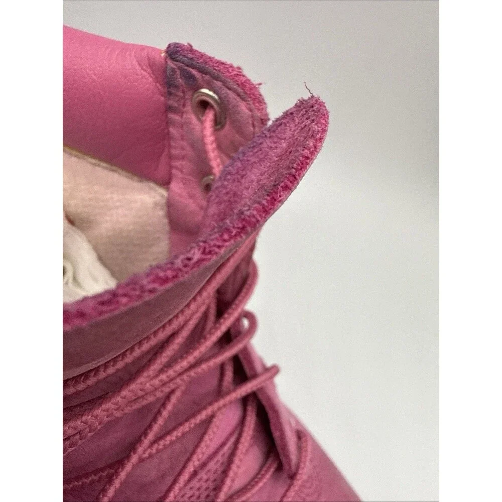 Timberland Premium Boots Unisex Pink Leather Waterproof Boots Size M/5.5 W/7